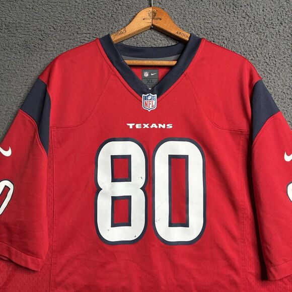 NFL Nike On Field Houston Texans HOF Andre Johnson #80 Battle Red Jersey XL - Picture 2 of 16